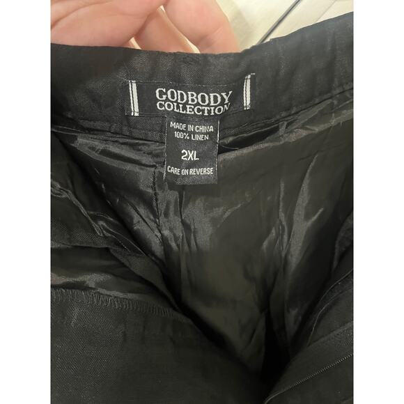 Godbody Collection 100% Linen Black Pants Lightweight Casual Minimalist 2XL - Picture 10 of 11